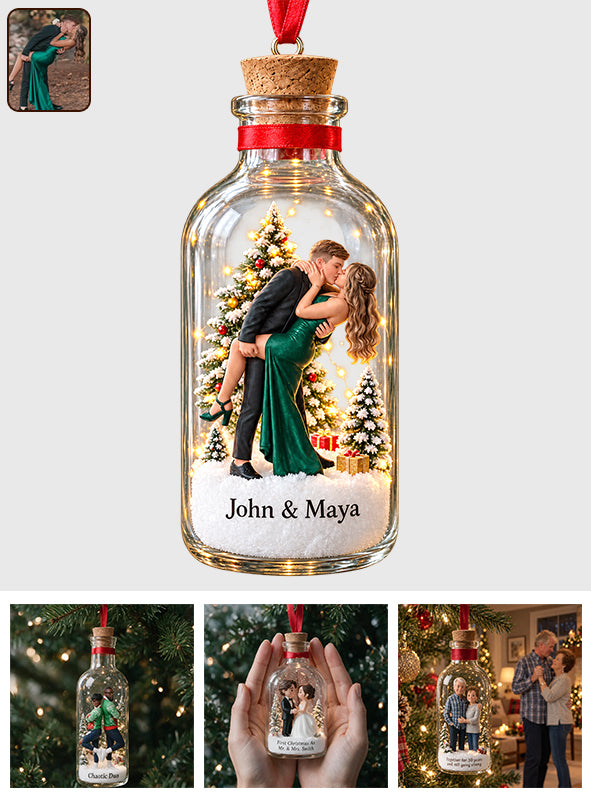 Custom Bottle Style Ornament - Personalized Couple Ornament