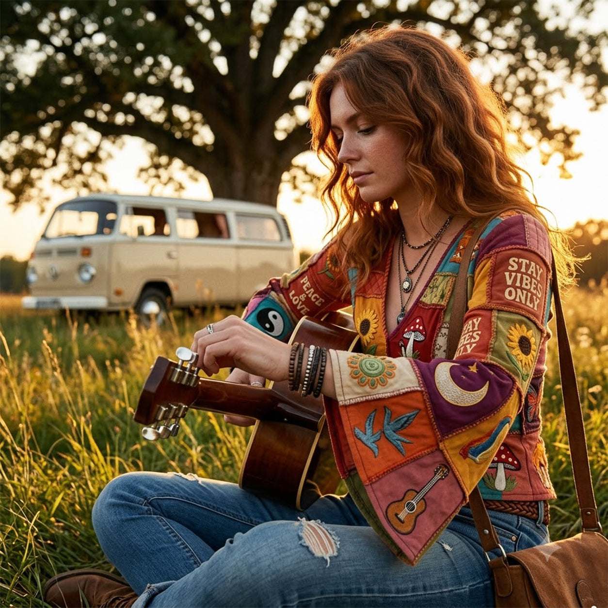 Peace & Love - Personalized Hippie Flare Long-Sleeve Shirt
