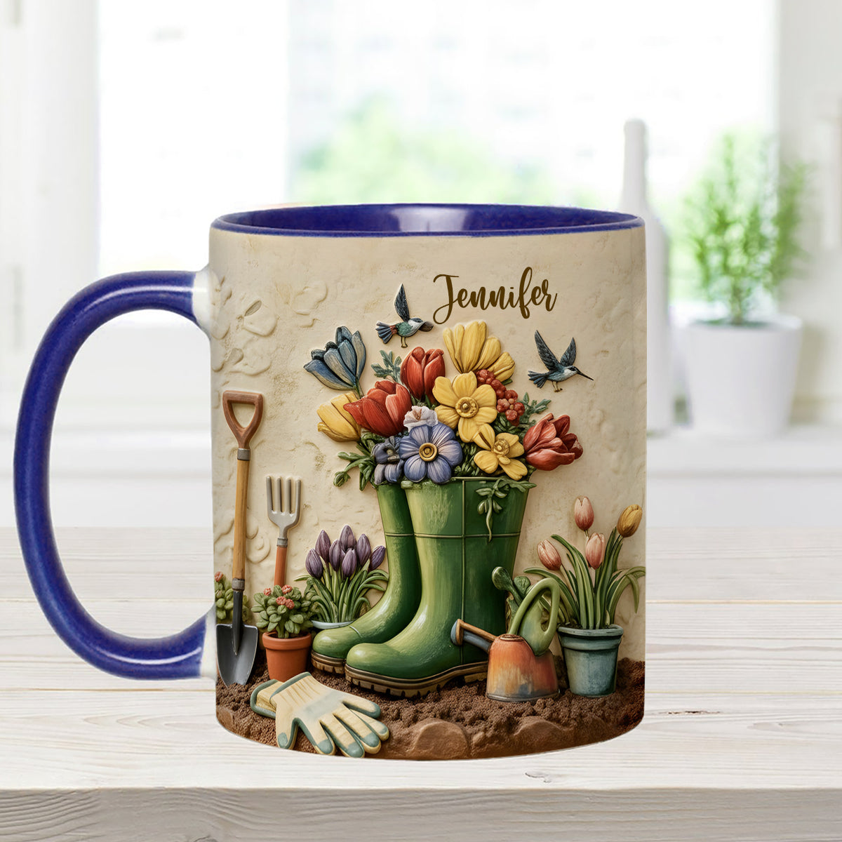 Love Gardening - Personalized Gardening Set Accent Mug with Acrylic Stirrers