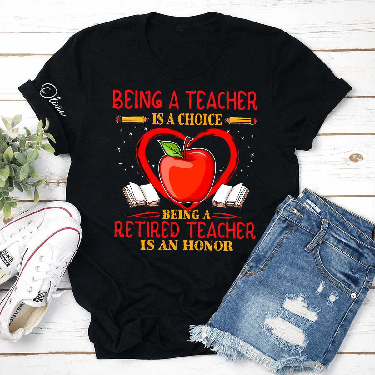 Zurück zur Schule - Personalisierte Lehrer All Over Shirt