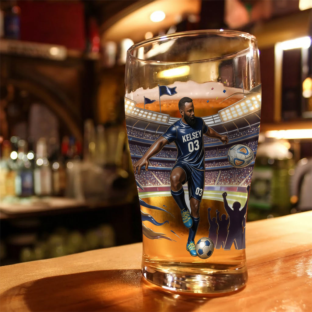 Love Football - Personalized Football Beer Pint