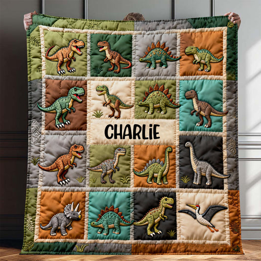 Dinosaurier-Liebe - Personalisierte Kinderdecke