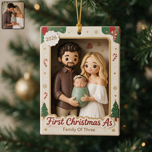 Erstes Weihnachten als verheiratetes Paar / Familie von drei... - Personalisierte Paar-Ornament