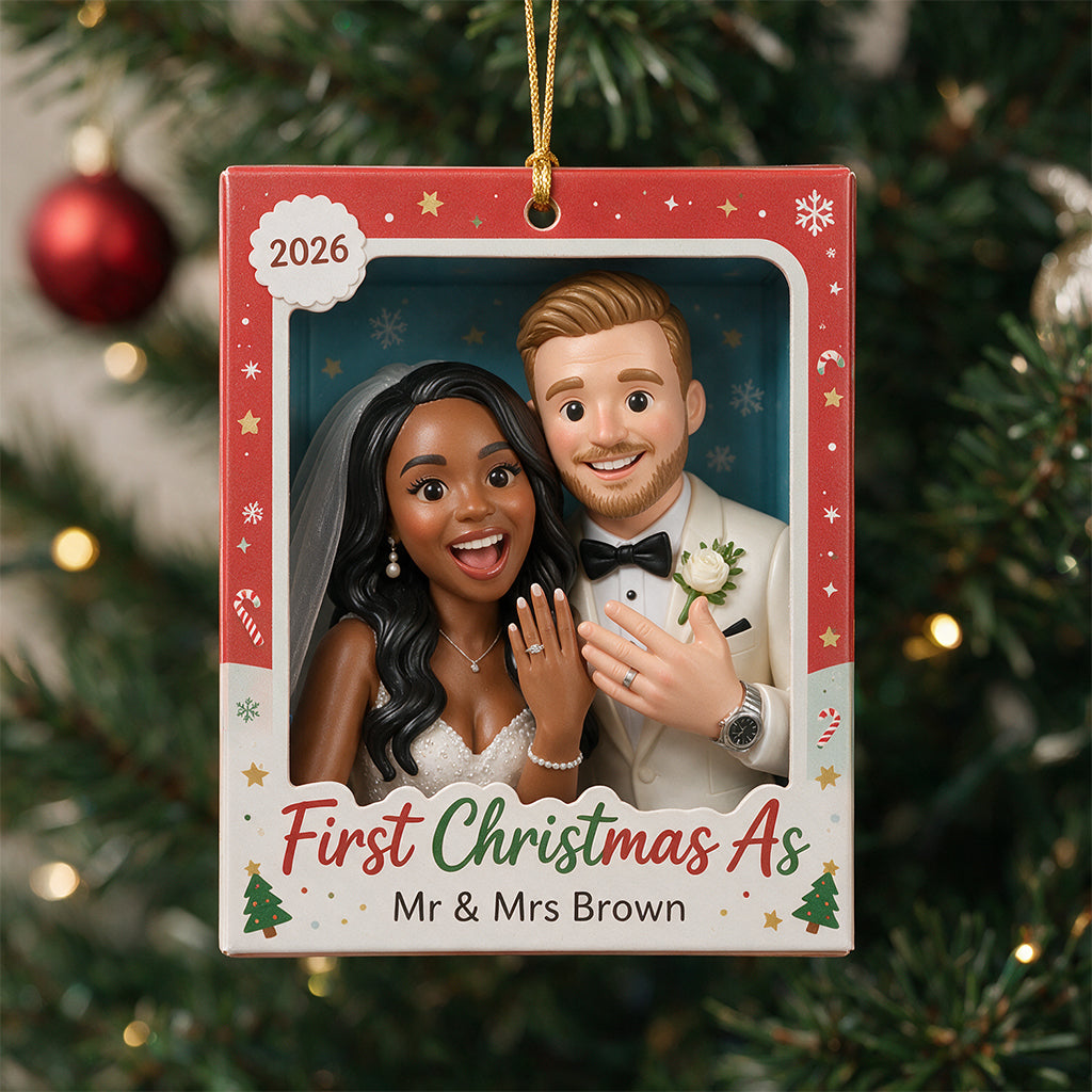 Erstes Weihnachten als verheiratetes Paar / Familie von drei... - Personalisierte Paar-Ornament