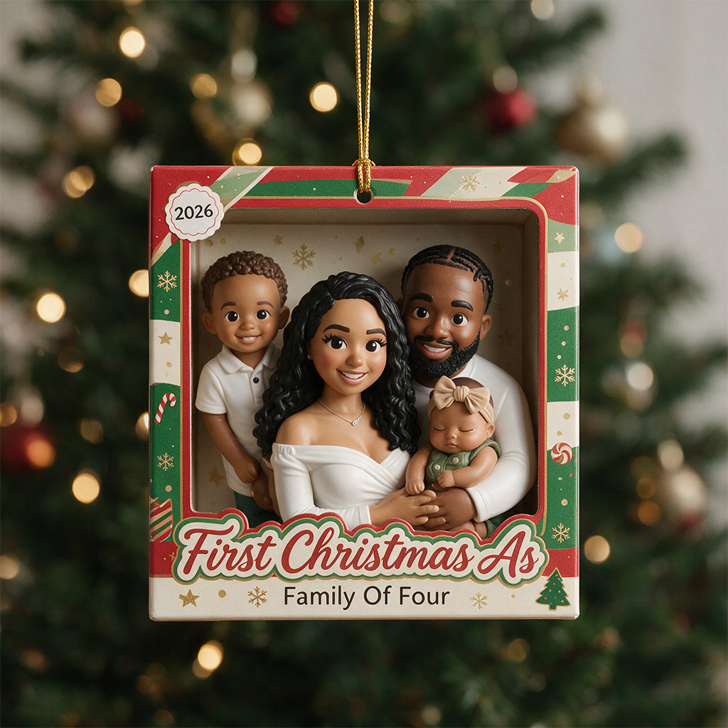 Erstes Weihnachten als verheiratetes Paar / Familie von drei... - Personalisierte Paar-Ornament