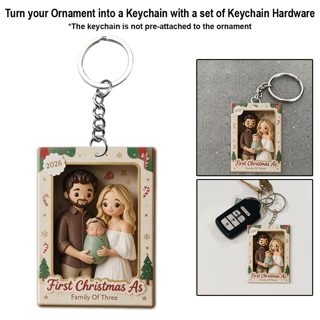 Erstes Weihnachten als verheiratetes Paar / Familie von drei... - Personalisierte Paar-Ornament