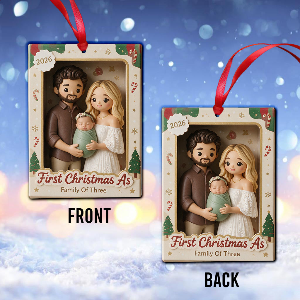 Erstes Weihnachten als verheiratetes Paar / Familie von drei... - Personalisierte Paar-Ornament