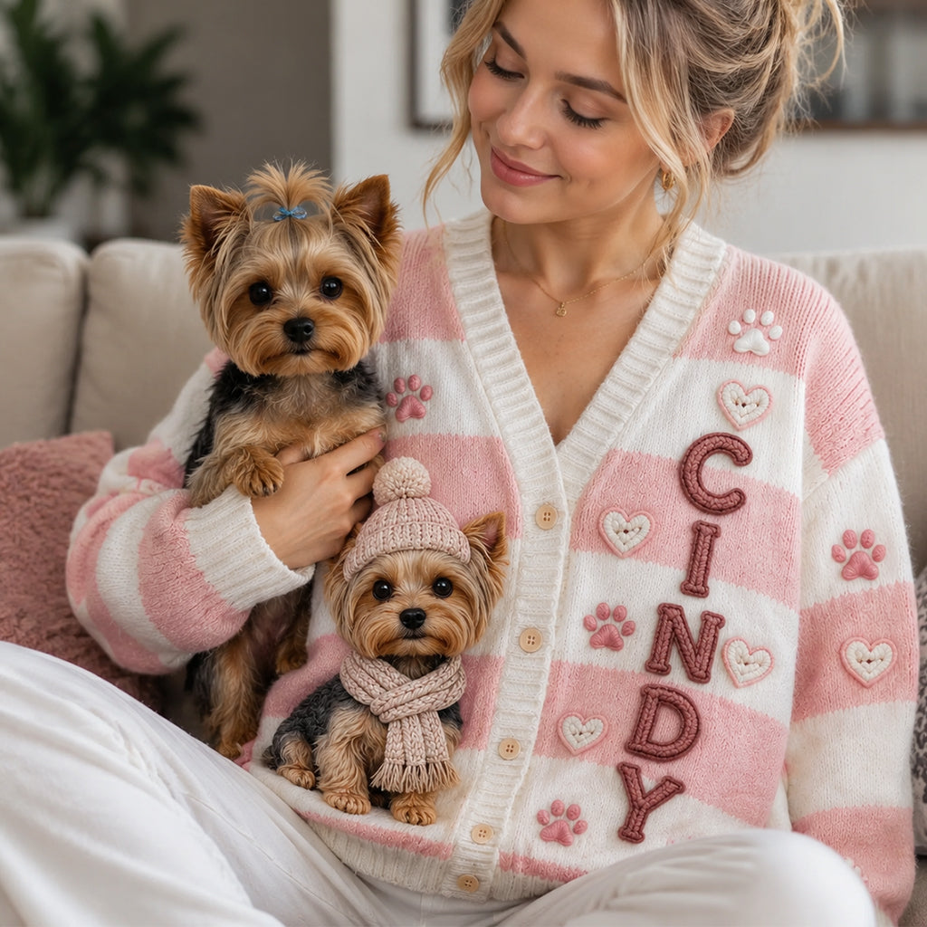 Liebe meine Haustiere - Personalisierter Hundekardigan