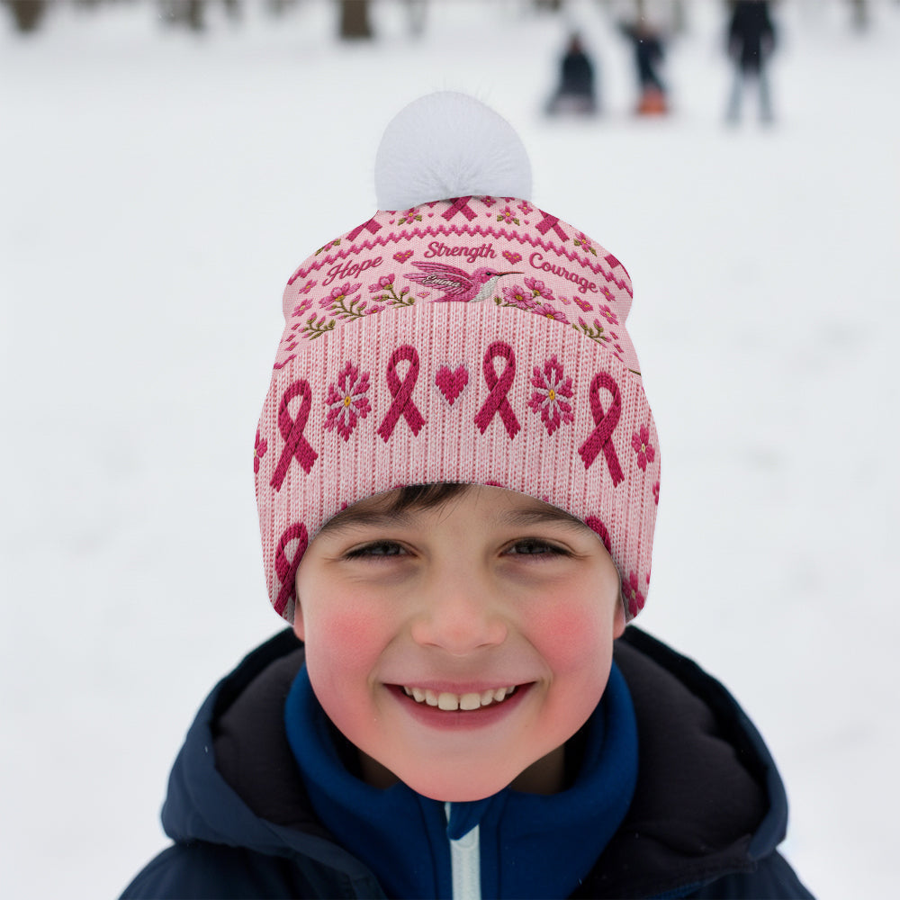 Breast Cancer Awareness - Personalized Breast Cancer Awareness Beanie Hat