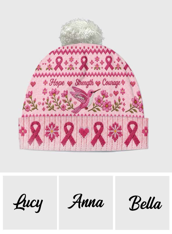 Breast Cancer Awareness - Personalized Breast Cancer Awareness Beanie Hat
