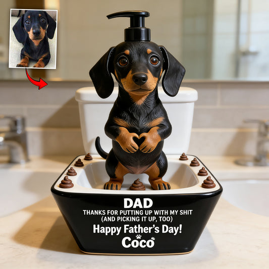 Geschenke für Hundeväter zum Vatertag, Danke Daddy - Personalisierter Hundeseifenspender