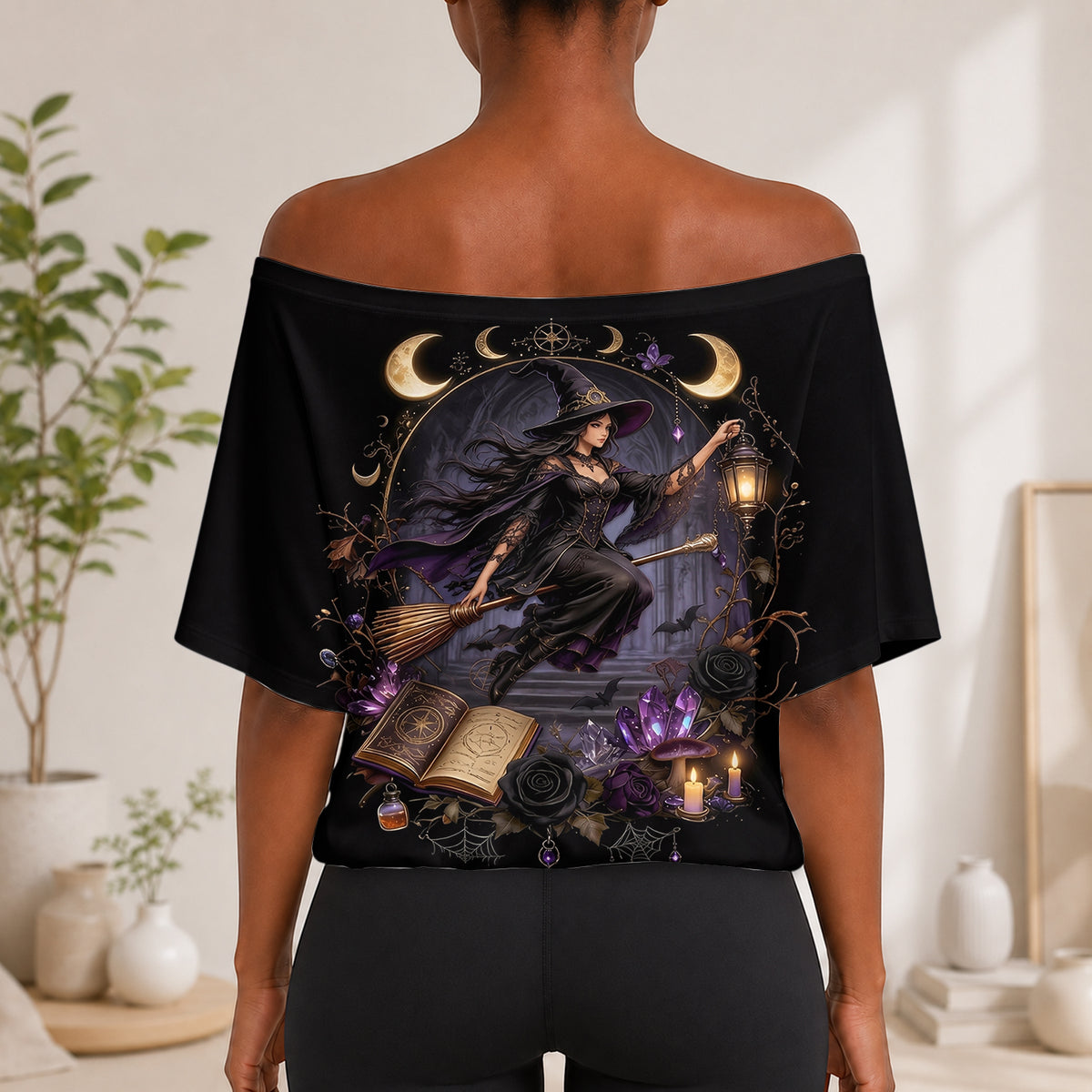 Magic Witch - Personalized Witch Off-Shoulder Top Set