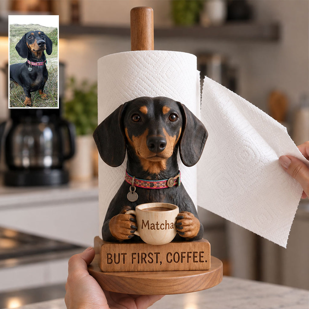 Good Morning - Personalized Dog Paper Towel Stand