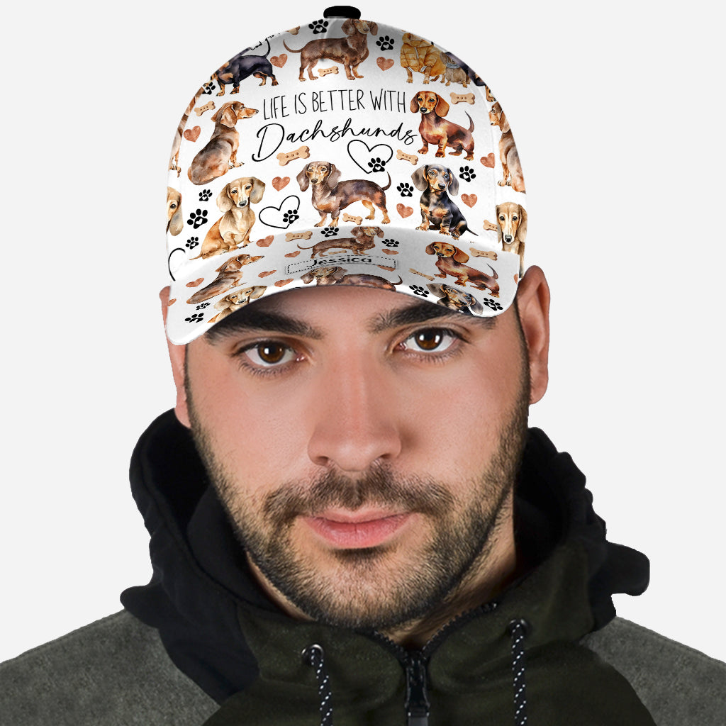 Das Leben ist besser mit Dackeln – personalisierte klassische Hundekappe