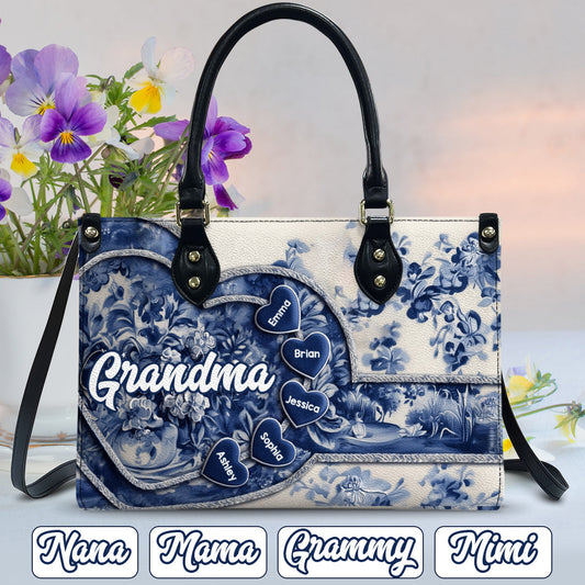 Oma Nana Gigi - Personalisierte Oma-Lederhandtasche