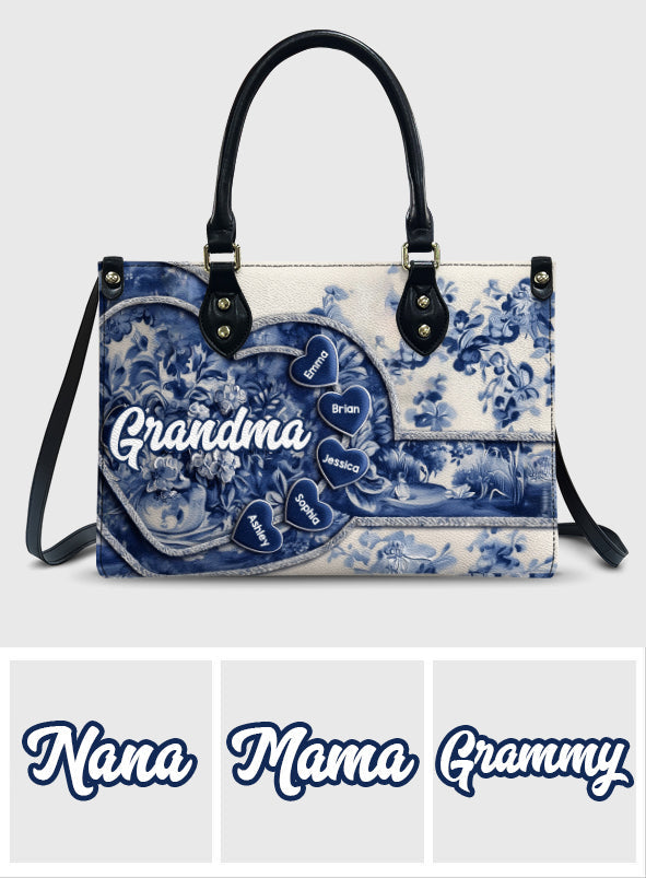 Oma Nana Gigi - Personalisierte Oma-Lederhandtasche