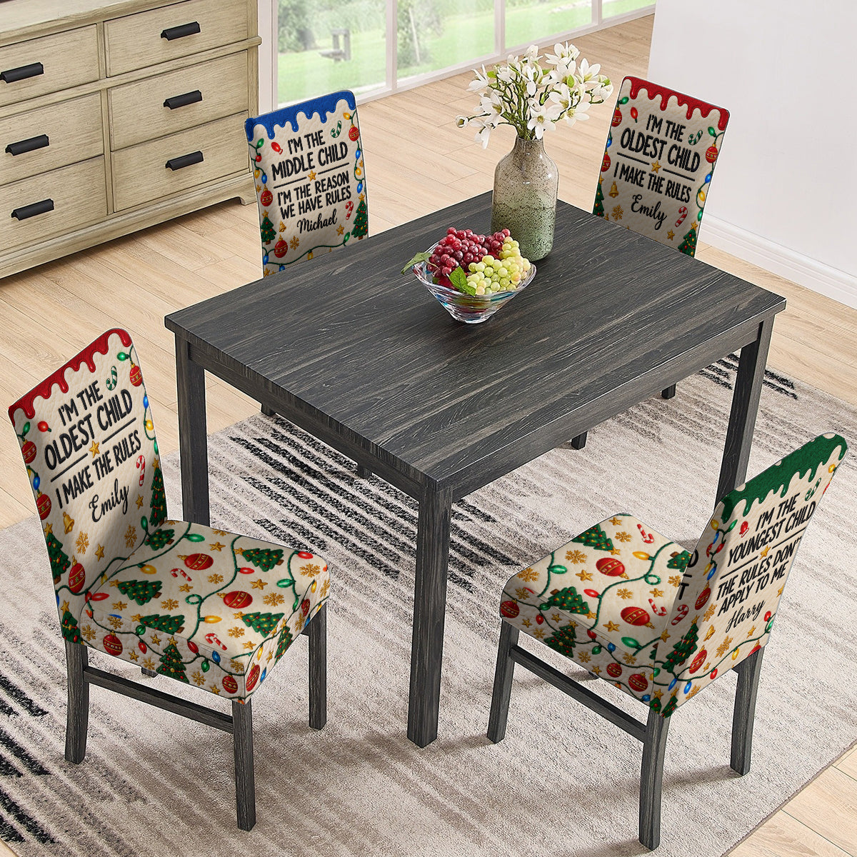Better Together Always Funny Gift For Family Members, Sisters, Brother - Personalized Family Chair Cover Set
