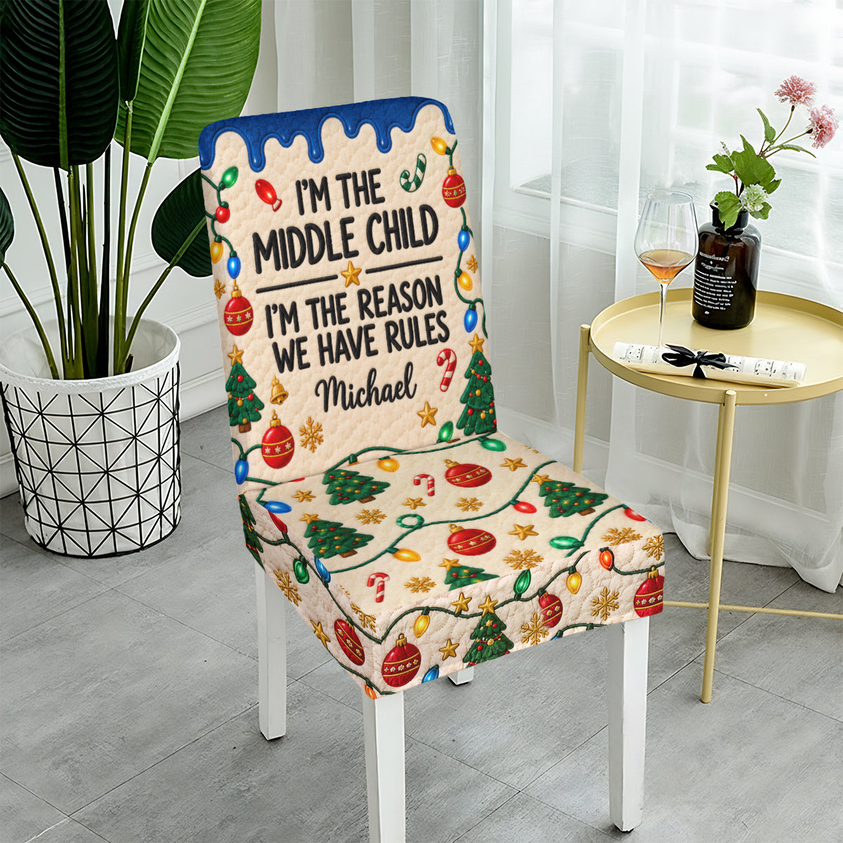 Better Together Always Funny Gift For Family Members, Sisters, Brother - Personalized Family Chair Cover Set
