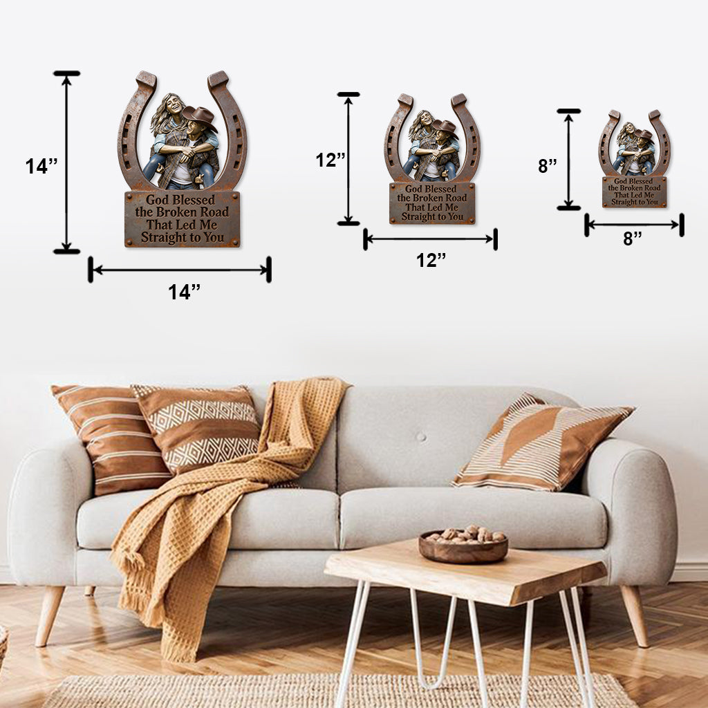 Geschenkidee für Paare im Western-Stil – personalisiertes Metallschild mit Pferdemotiv