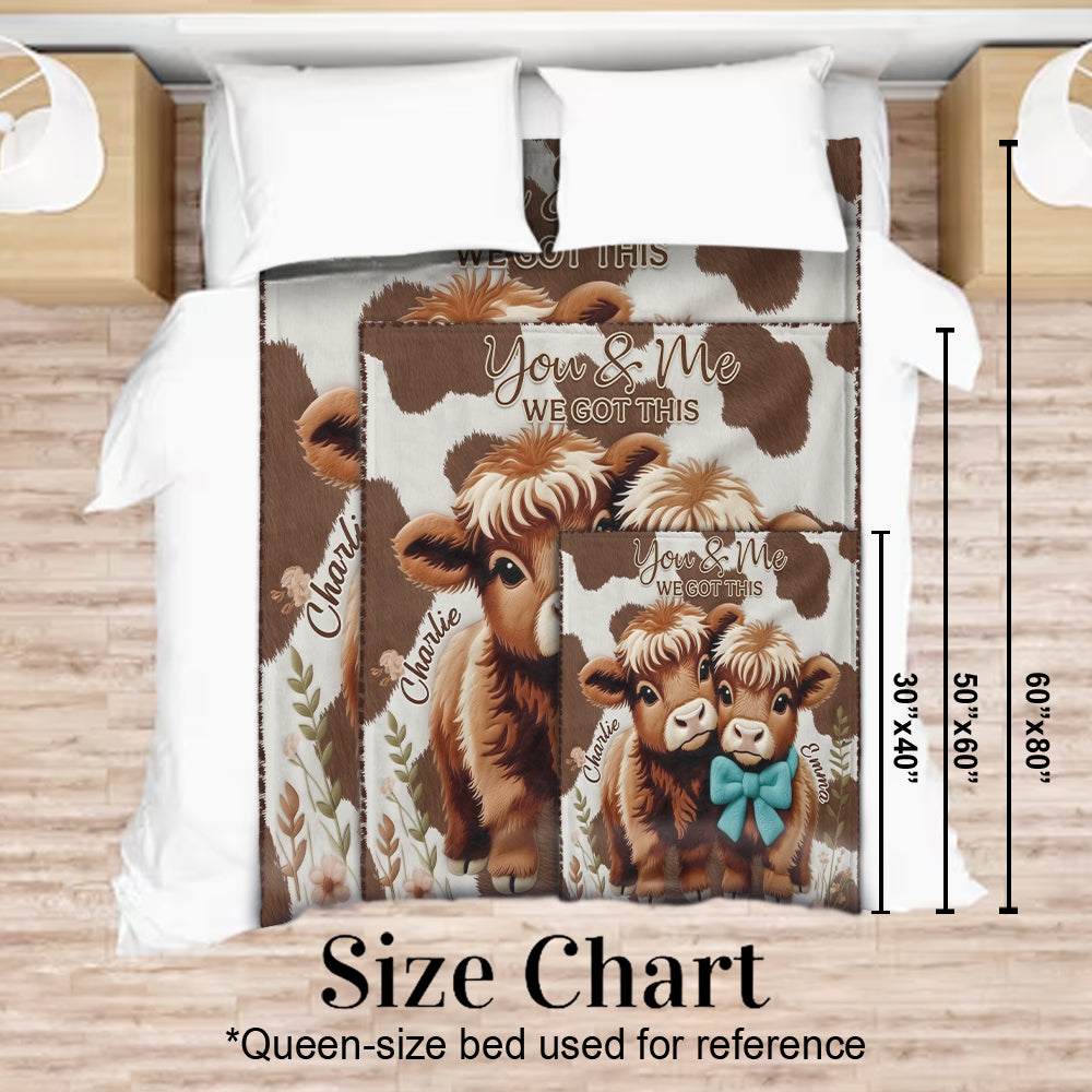 You & Me We - Personalized Highland Cow Blanket