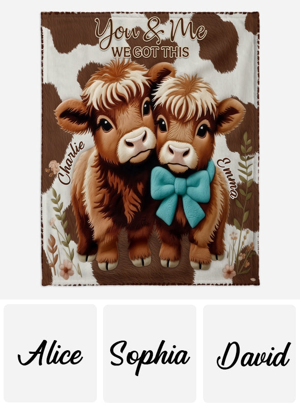 You & Me We - Personalized Highland Cow Blanket