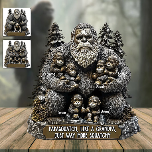 Papasquatch – Personalisierte, individuell geformte Acrylplakette für Väter