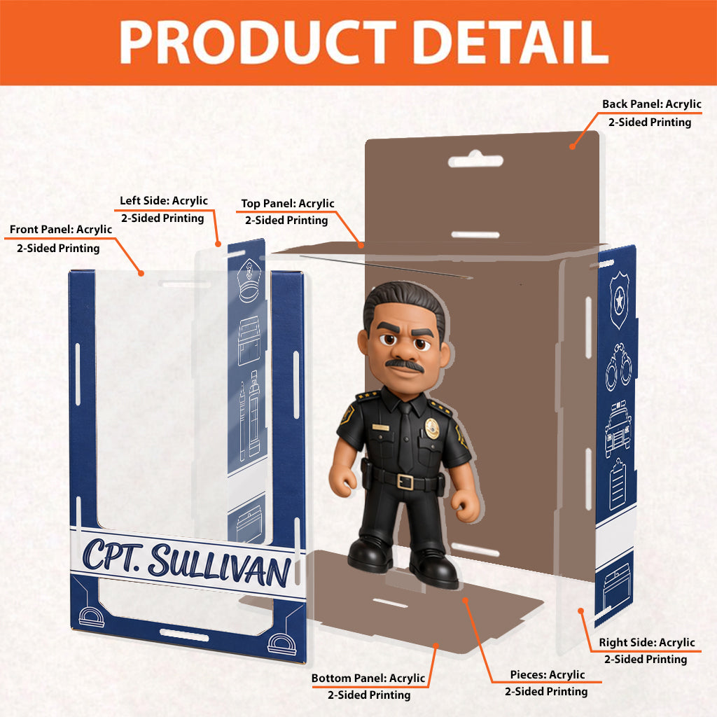 Polizei Geschenke - Personalisierte Acryl-Displaybox für Polizeibeamte