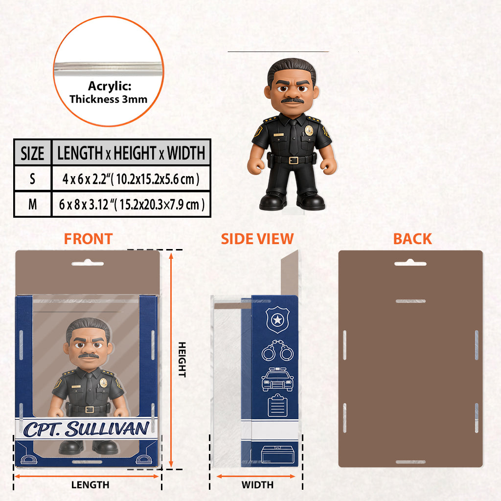 Polizei Geschenke - Personalisierte Acryl-Displaybox für Polizeibeamte