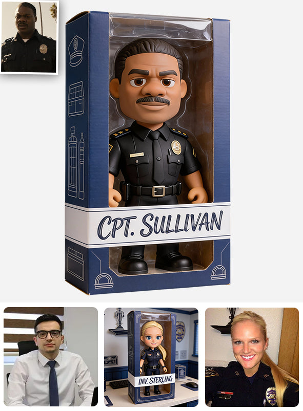 Polizei Geschenke - Personalisierte Acryl-Displaybox für Polizeibeamte