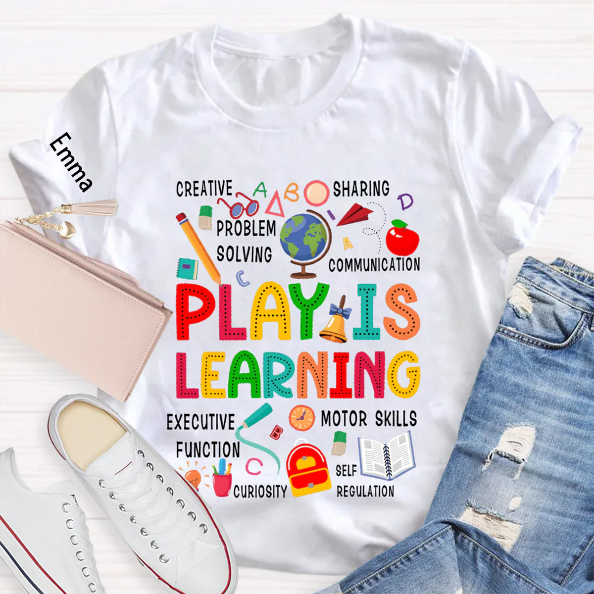 Zurück zur Schule - Personalisierte Lehrer All Over Shirt