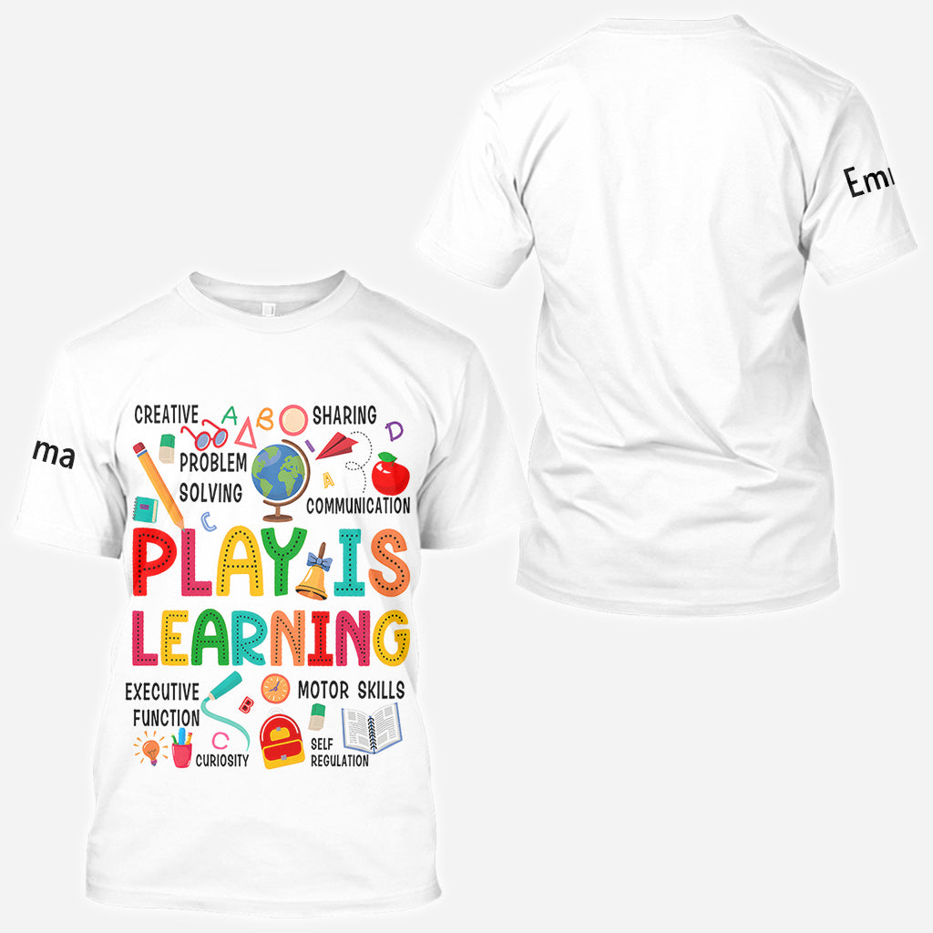 Zurück zur Schule - Personalisierte Lehrer All Over Shirt