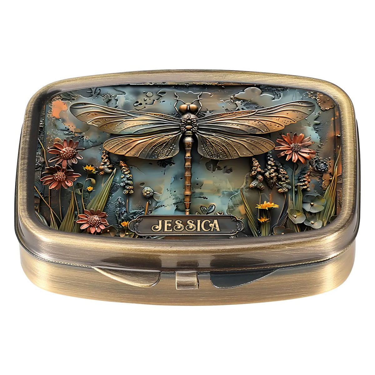 Beautiful Dragonfly, Butterfly/ Hummingbird/ Bee - Personalized Gardening Pill Organizer Box