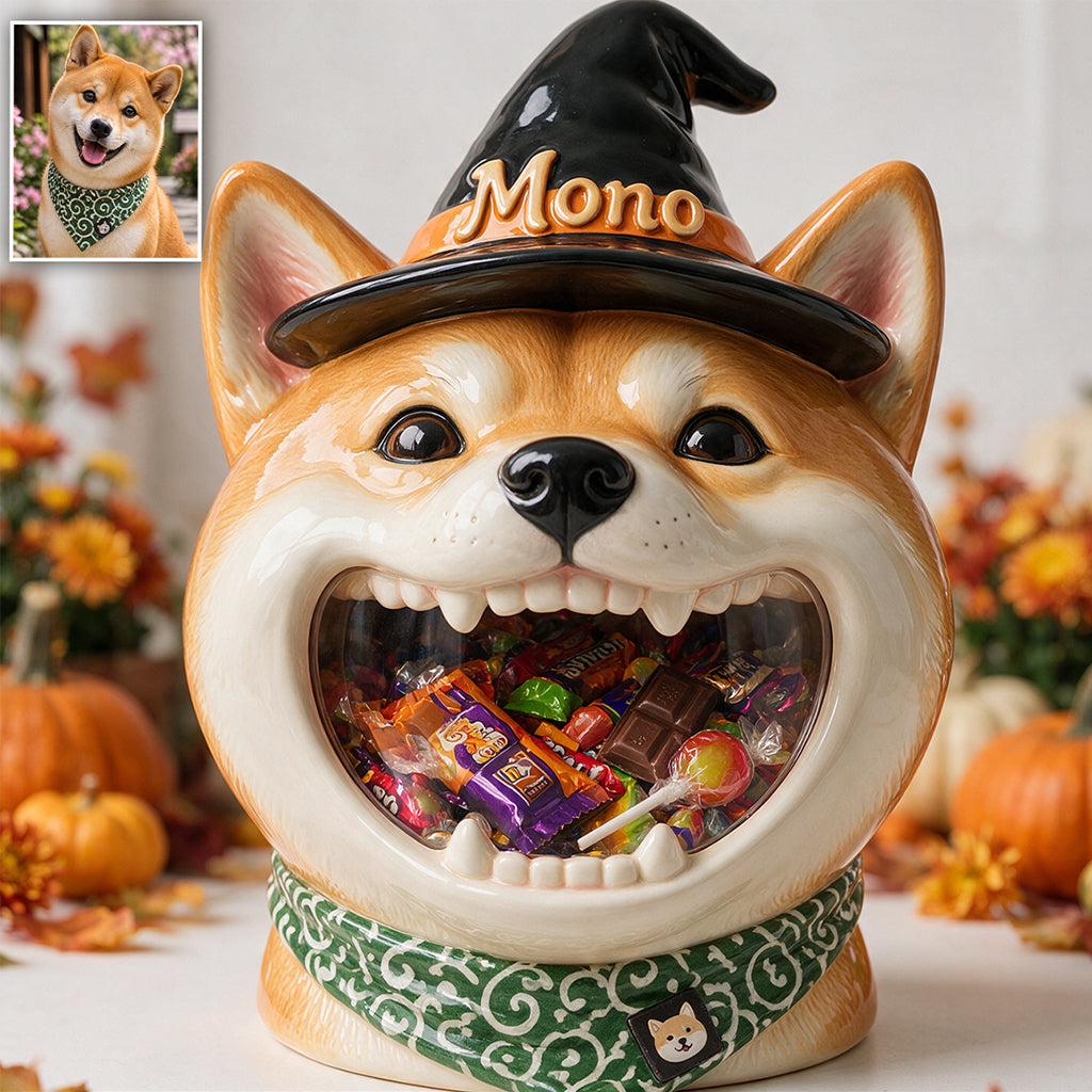 Halloween Haustier Süßigkeitenhalter - Personalisierter Hund Acryltopf