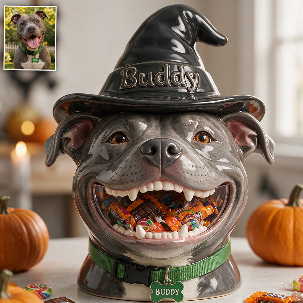 Halloween Haustier Süßigkeitenhalter - Personalisierter Hund Acryltopf