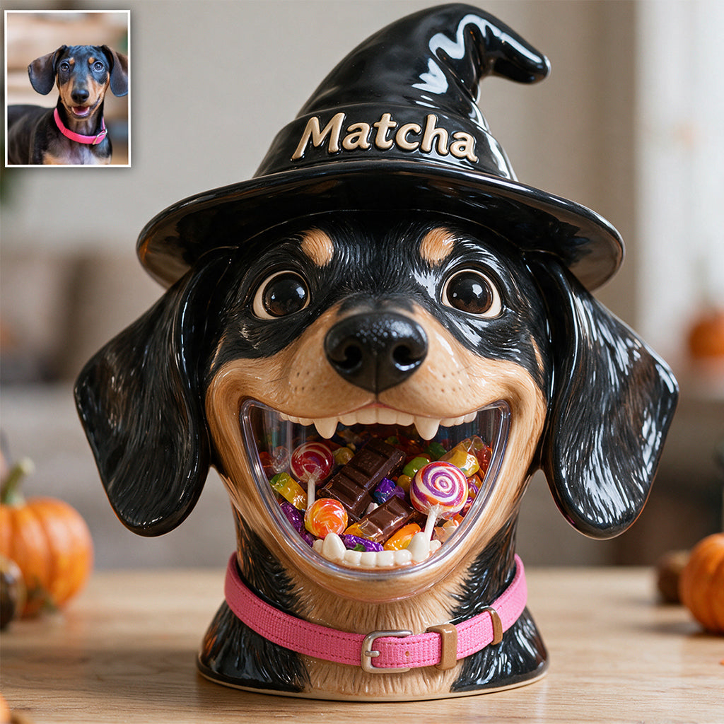 Halloween Haustier Süßigkeitenhalter - Personalisierter Hund Acryltopf