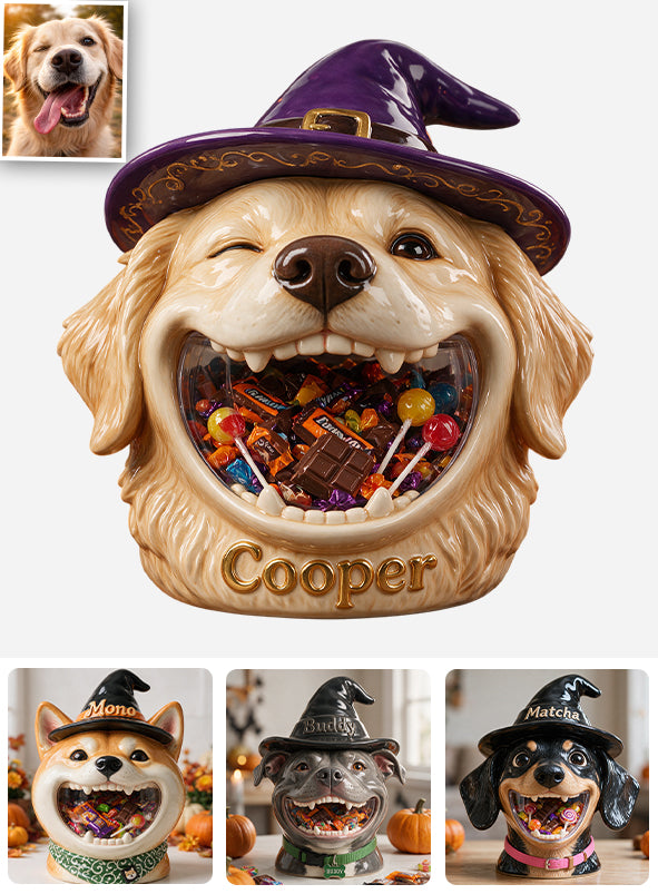 Halloween Haustier Süßigkeitenhalter - Personalisierter Hund Acryltopf