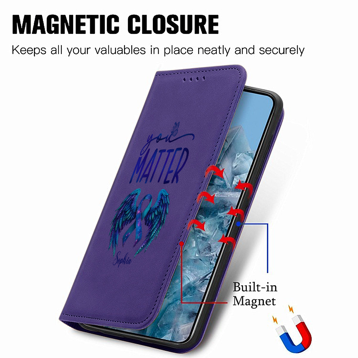 You Matter - Personalized Suicide Prevention Wallet Phone Case With Strap