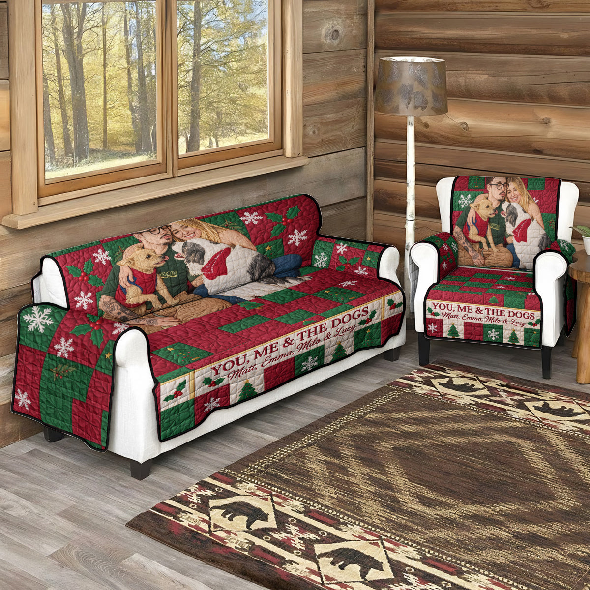 You & Me Christmas Couple Gift - Personalized Couple Quilted Sofa/Couch Cover