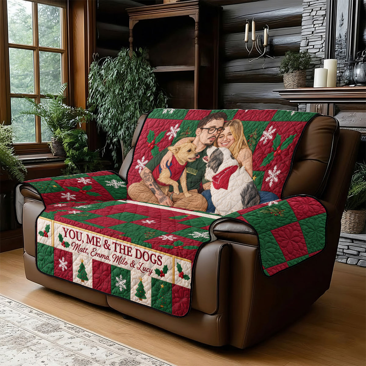 You & Me Christmas Couple Gift - Personalized Couple Quilted Sofa/Couch Cover