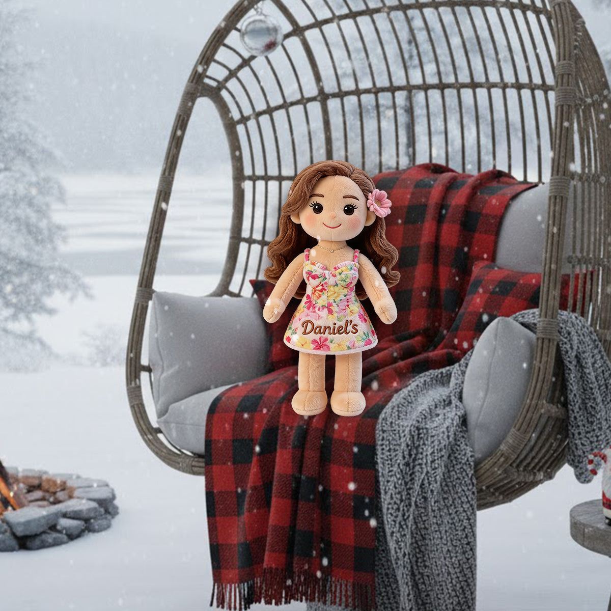 Individuell gestaltbares Premium-Kunstfellkissen für Paare – nach Foto.