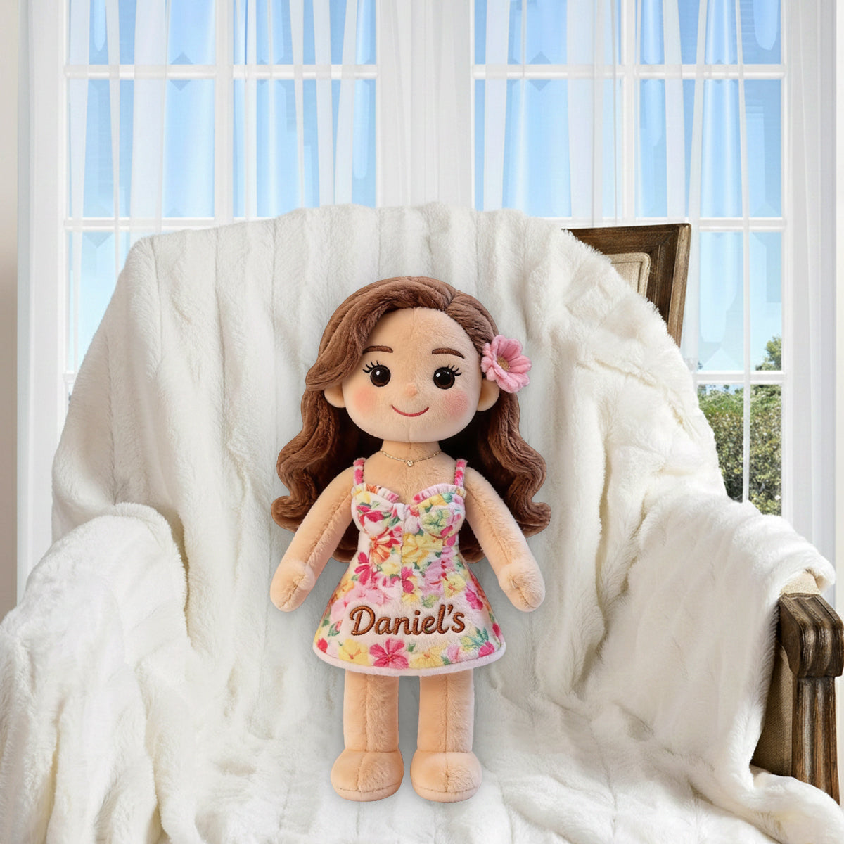 Individuell gestaltbares Premium-Kunstfellkissen für Paare – nach Foto.