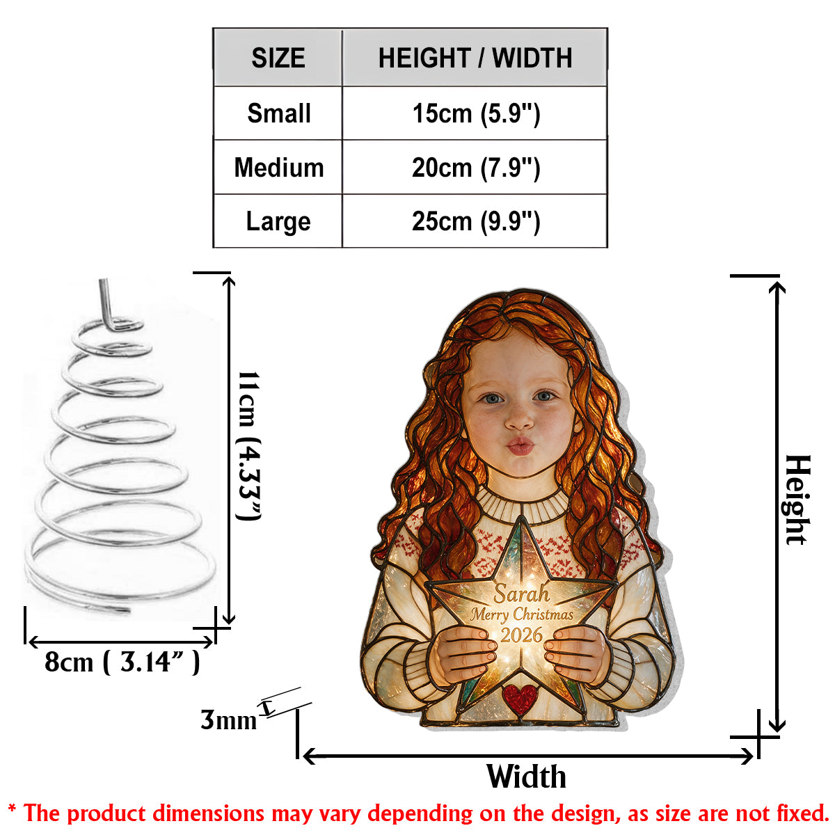 Jedes Foto - 1. Weihnachten - Personalisierter LED-Lichtbaumspitze für Kinder