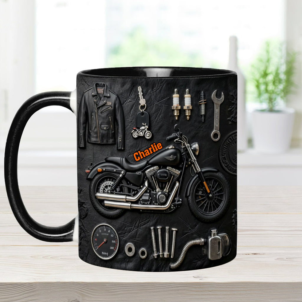 Motorcycle - Personalized Biker Accent Mug & Coaster