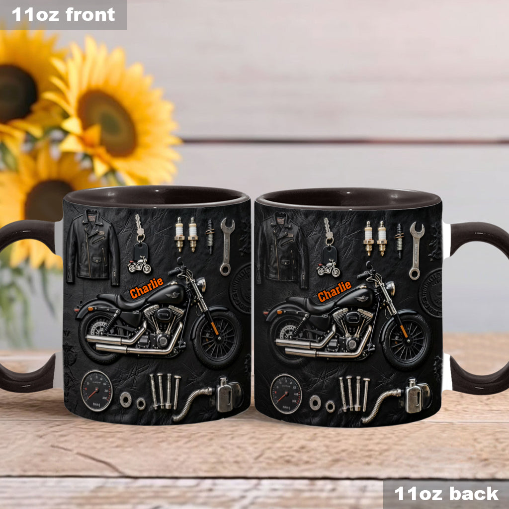 Motorcycle - Personalized Biker Accent Mug & Coaster