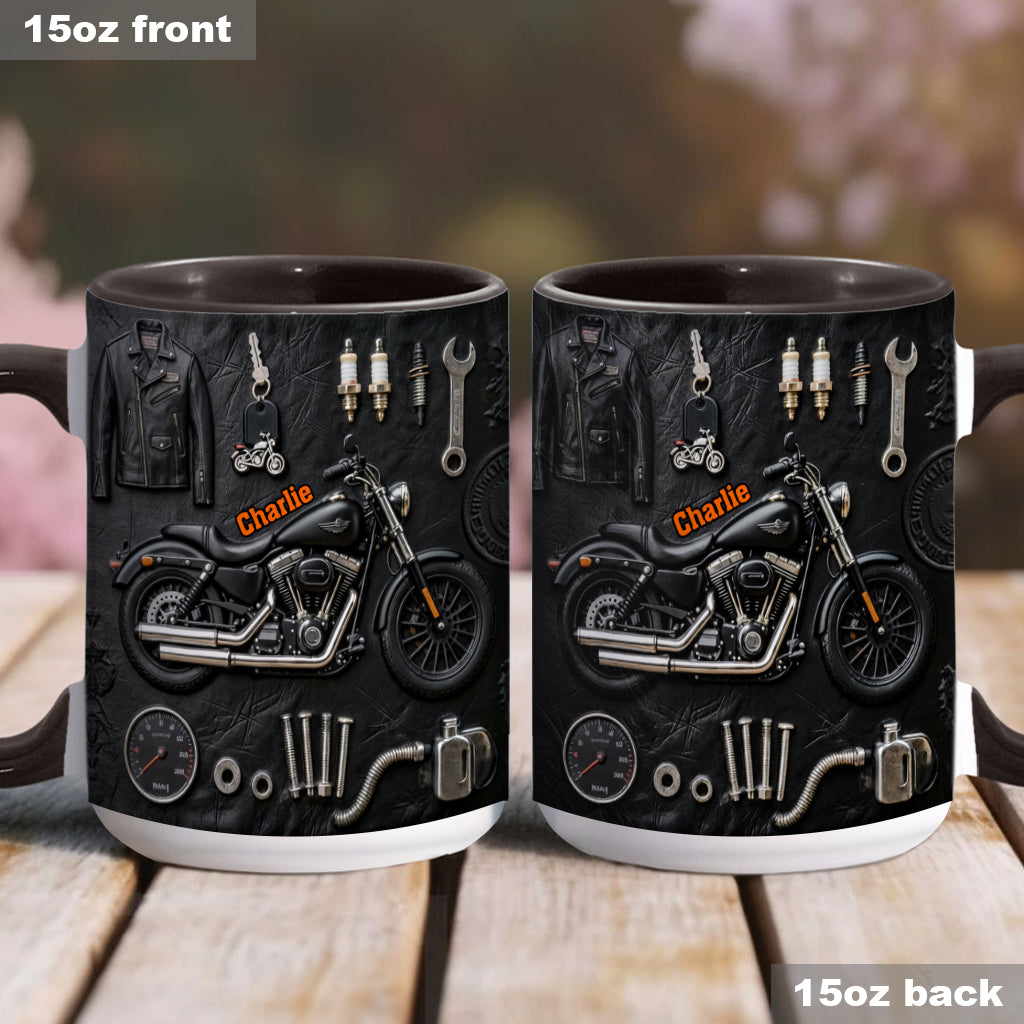 Motorcycle - Personalized Biker Accent Mug & Coaster