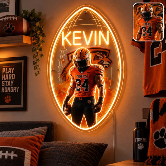 Any Sport, Any Photo - Personalized Football Neon LED Light Sign