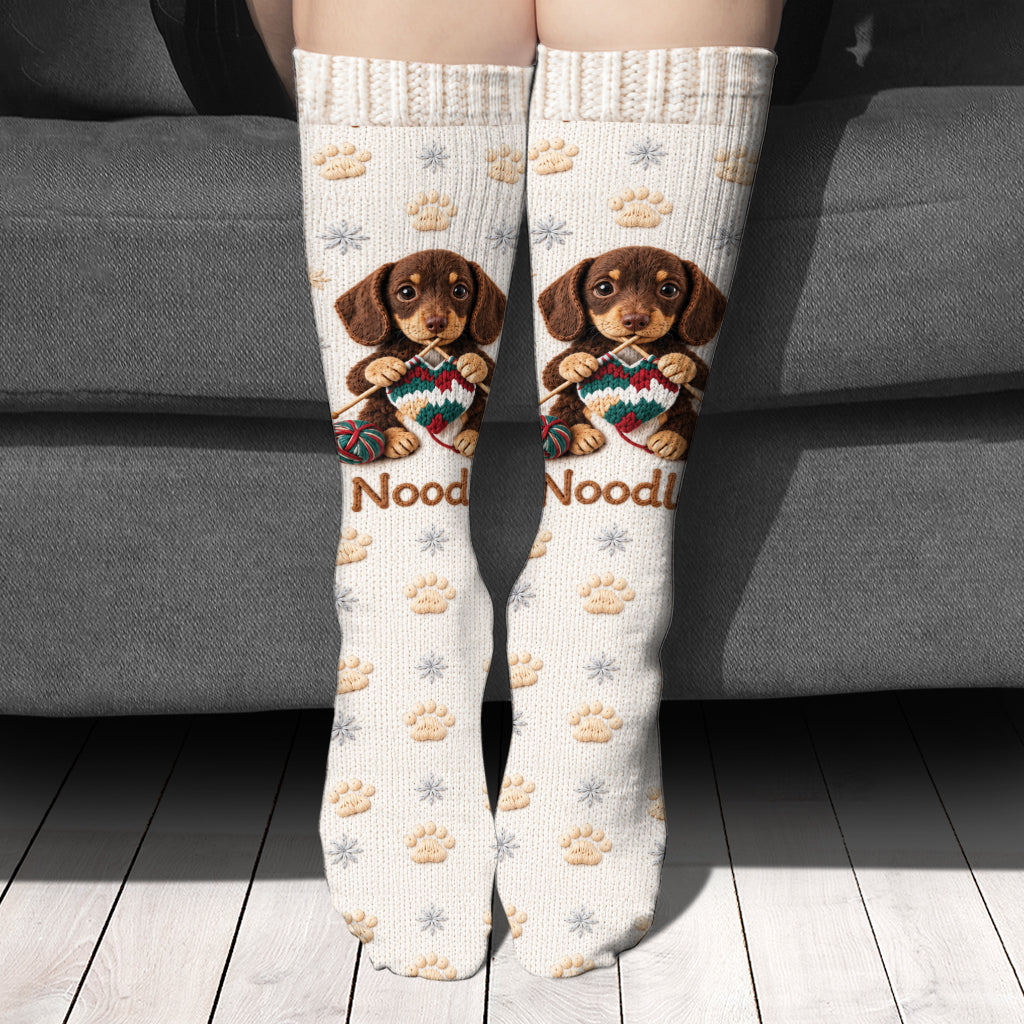 Merry Christmas - Personalized Dog Socks