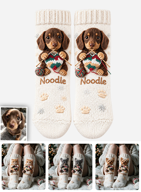 Merry Christmas - Personalized Dog Socks