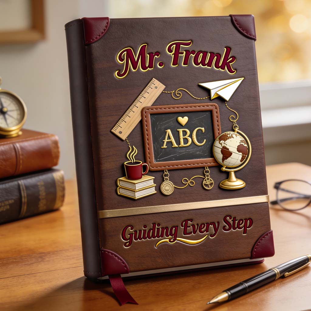 Vintage Teacher - Personalized Teacher Leather Journal
