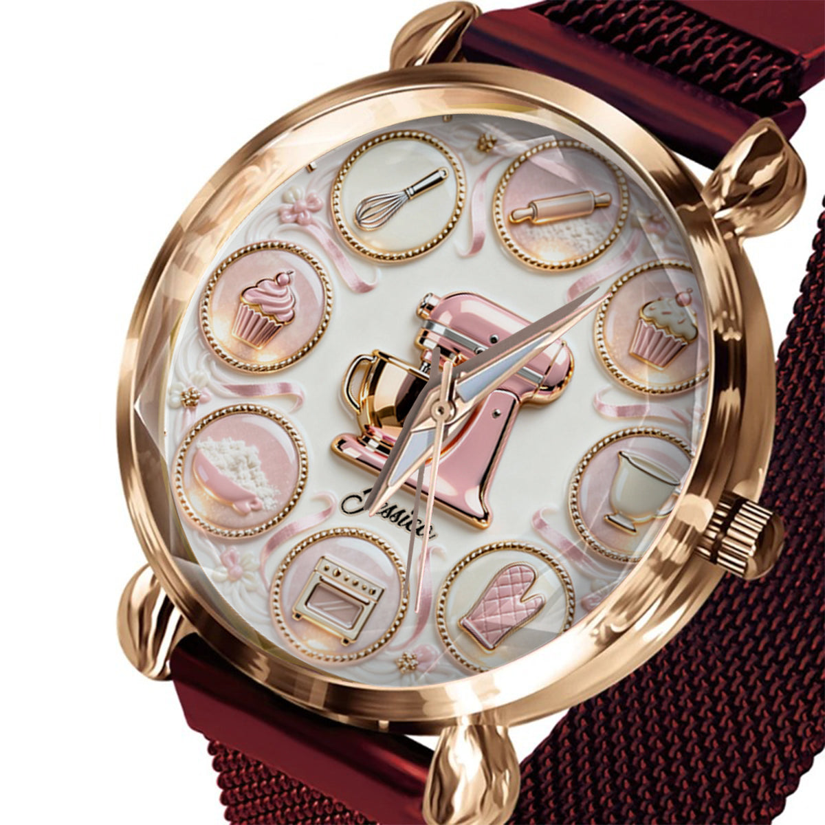 Love Baking - Personalisierte Damen-Handuhr zum Backen 